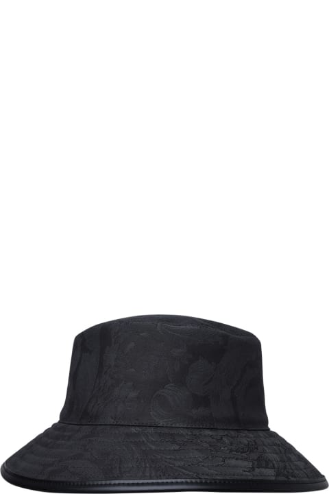 メンズ Versaceの帽子 Versace Black Cotton Hat