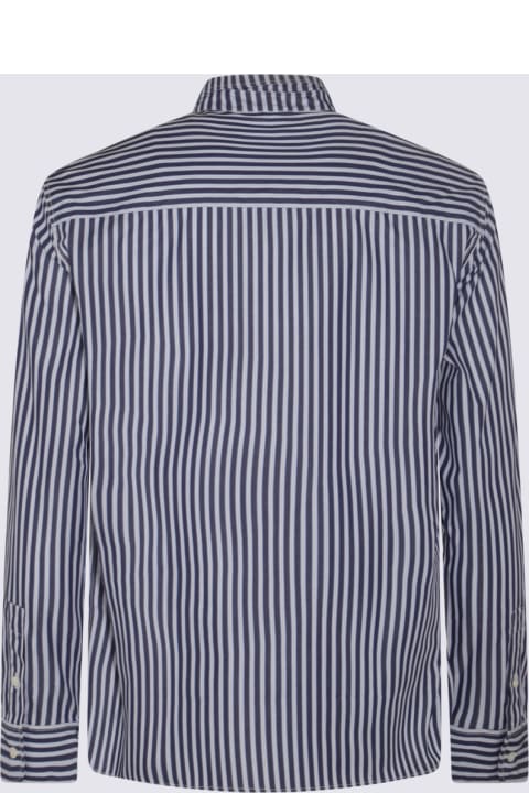 Fashion for Women Maison Kitsuné Blue And White Cotton Stripe Shirt