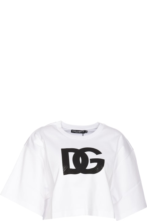 Dolce & Gabbana Topwear for Women Dolce & Gabbana Cropped Logo T-shirt
