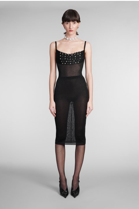 Alessandra Rich Short Jumpsuit In Black Lurex Tweed