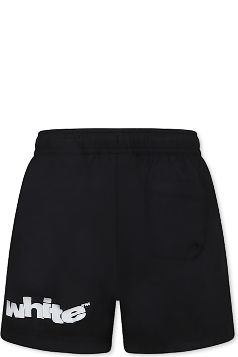 Off-White Swimwear for Boys Off-White Black Swim Shorts For Boy With Logo