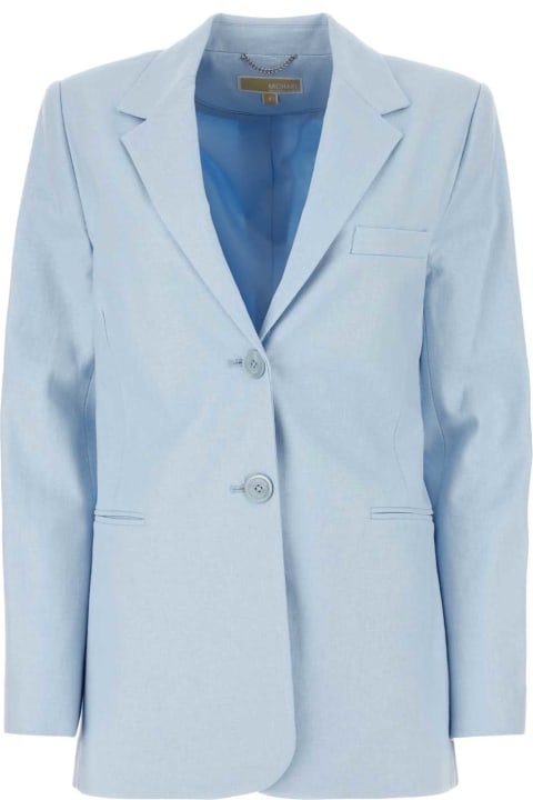 Michael Kors for Women Michael Kors Pastel Light Blue Linen Blend Blazer