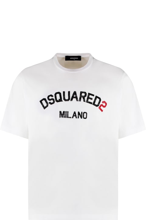 Dsquared2 Topwear for Women Dsquared2 'milano' White Cotton T-shirt