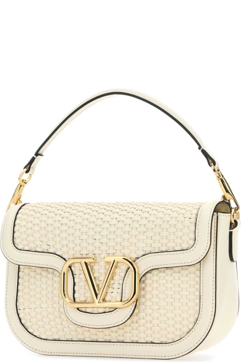 Valentino Garavani Totes for Women Valentino Garavani Ivory Leather Alltime Shoulder Bag