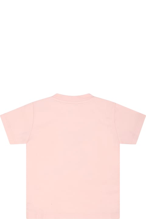 Topwear for Baby Boys Palm Angels Pink T-shirt For Baby Girl With Bear