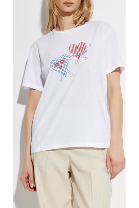 Paul Smith for Women Paul Smith Heart Printed Crewneck T-shirt