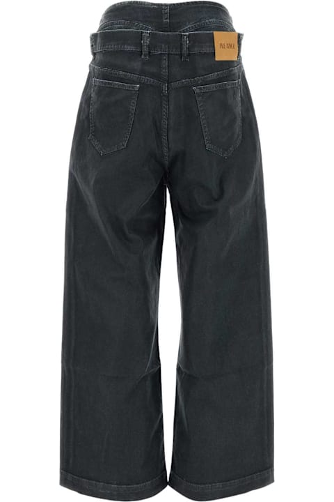 The Attico الجينز لـ السيدات The Attico Slate Stretch Denim Wide-leg Jeans