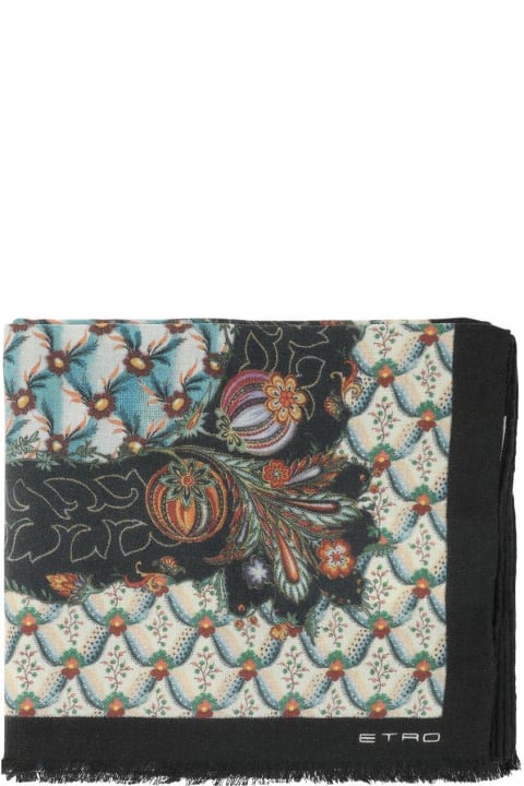 Scarves & Wraps for Women Etro Floral-printed Fringed-hem Scarf