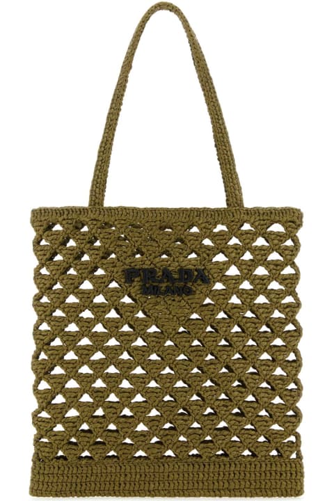 Prada Totes for Women Prada Khaki Straw Handbag