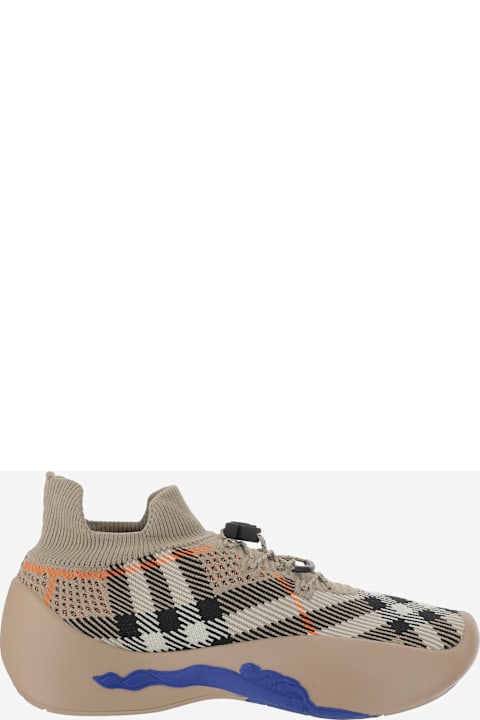 أحذية سنيكرز لـ السيدات Burberry Neptune Sneaker With Check Pattern