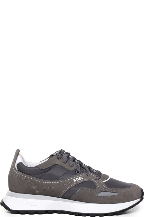 Hugo Boss for Men Hugo Boss Mixed Materials Sneakers With Suede And Branded Trim