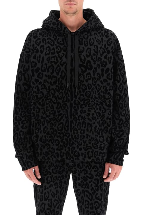 Dolce & Gabbana Clothing for Men Dolce & Gabbana Flocked Leopard Hoodie