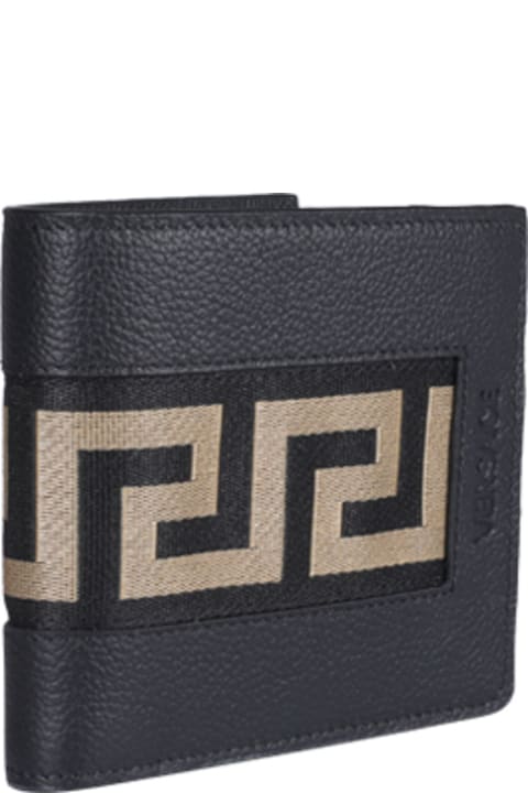 Leather Greca Wallet