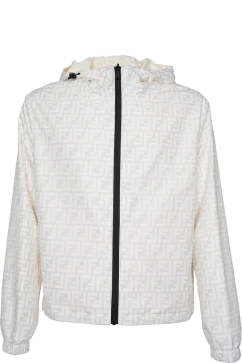 Fendi Coats & Jackets for Men Fendi Ff Printed Hooded Jacket