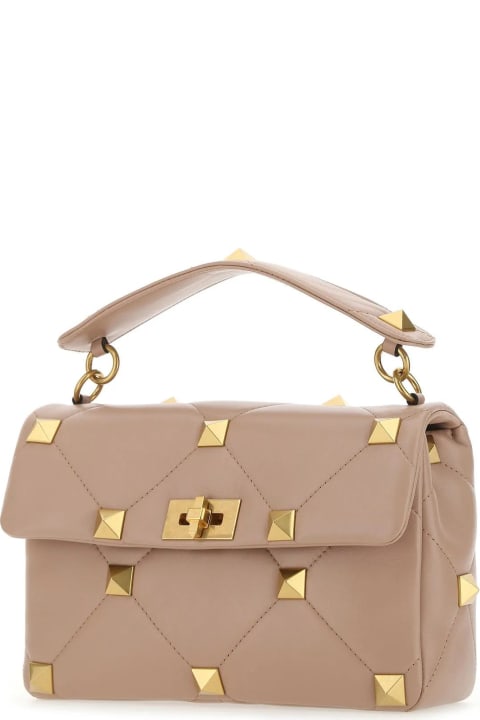 Valentino Garavani Bags for Women Valentino Garavani Powder Pink Nappa Leather Large Roman Stud Handbag