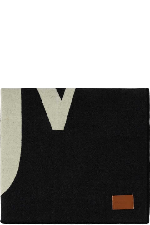 インテリア J.W. Anderson Black Wool Blend Blanket