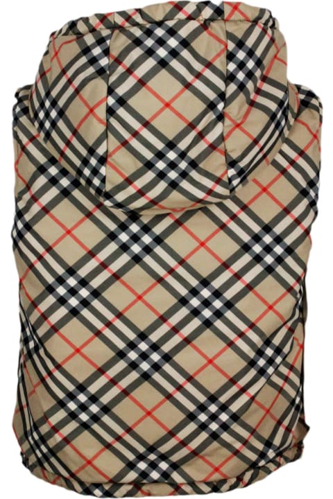 Coats & Jackets for Girls Burberry Reversible Vest With Check Pattern, With Solid Color Quilted Interior