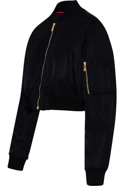 Versace Women Versace Black Nylon Bomber Jacket