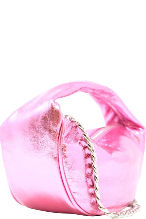 BY FAR Totes for Women BY FAR By Far Baby Cush Pink Metallic Leather Handbag