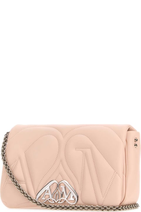 ウィメンズ新着アイテム Alexander McQueen Pink Leather Small Seal Shoulder Bag