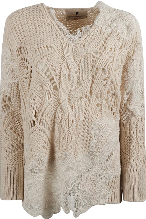 Ermanno Scervino سترات لـ السيدات Ermanno Scervino Crochet Knit Sweater