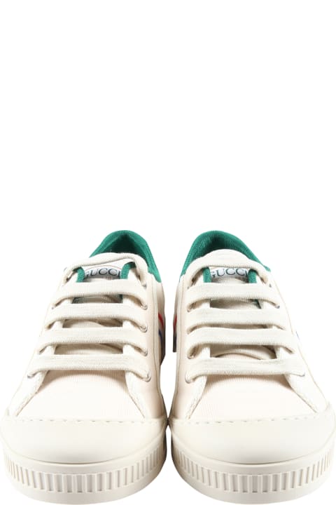Gucci Shoes for Boys Gucci Ivory Sneakers For Kids Gucci Tennis 1977