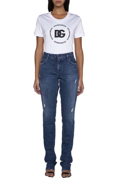 Dolce & Gabbana Topwear for Women Dolce & Gabbana Cotton T-shirt With Dg Logo