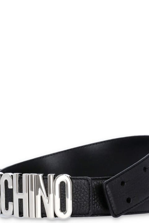 Moschino Belts for Men Moschino Logo Lettering Buckle Belt