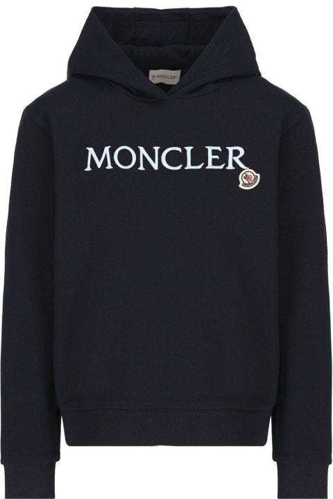 Topwear for Boys Moncler Logo Embroidered Hoodie