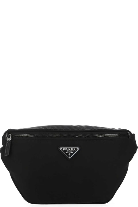 Belt Bags for Men Prada Black Fabric Belt Bag