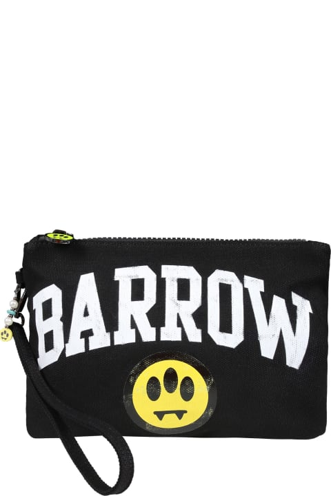 ガールズ Barrowのアクセサリー＆ギフト Barrow Black Clutch Bag For Girl With Logo And Smiley