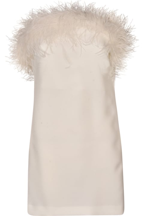 Parosh for Women Parosh Fur Applique Sleeveless Short Dress