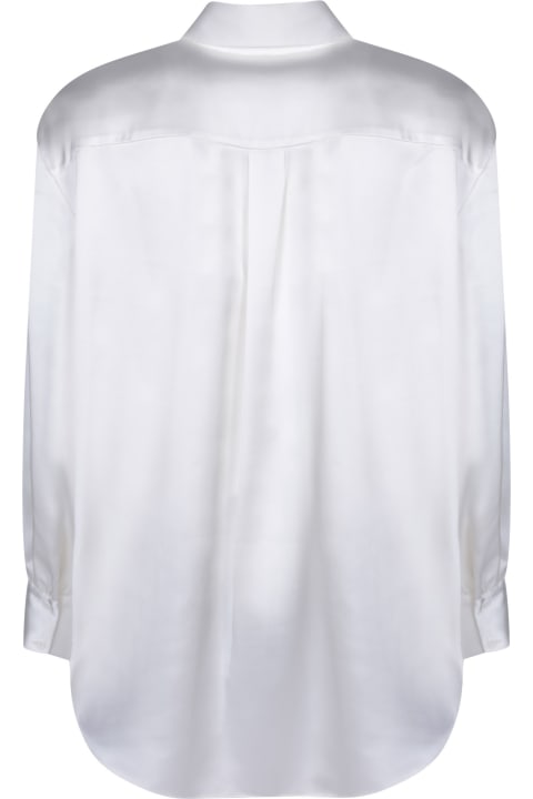 Alice + Olivia Topwear for Women Alice + Olivia Alice + Olivia White Asymmetric Satin Shirt
