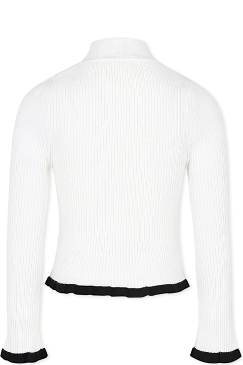 MSGM for Kids MSGM White Turtleneck For Girl With Logo