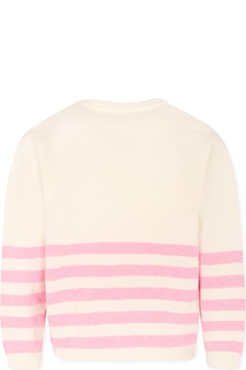 Philosophy di Lorenzo Serafini Kids for Girls Philosophy di Lorenzo Serafini Kids Ivory Sweater For Girl With Logo