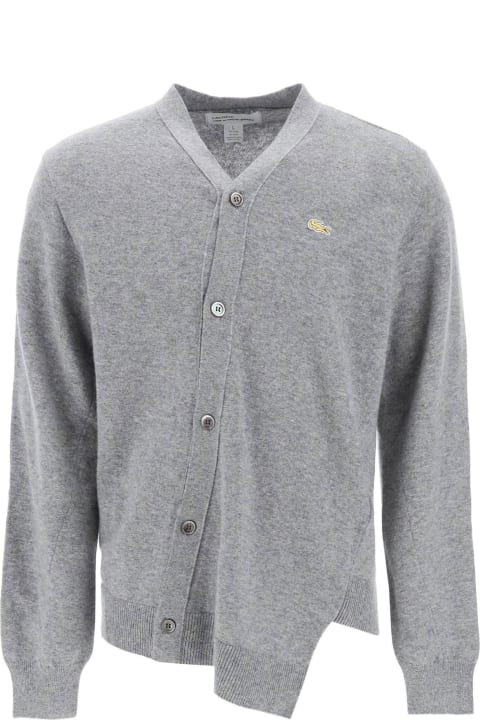 Comme des Garçons Shirt Sweaters for Men Comme des Garçons Shirt Lacoste Asymmetric Wool Cardigan