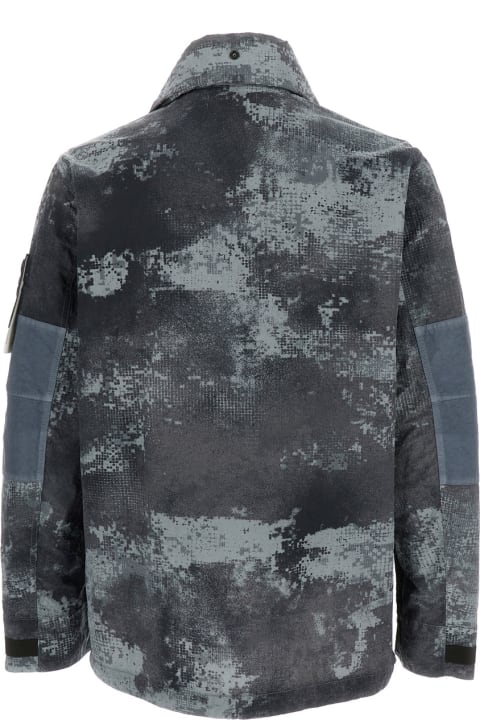 Coats & Jackets for Men Stone Island Camouflage Printed Logo Patch Jacket