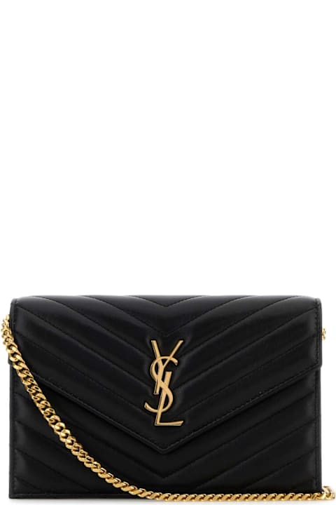 Homeware Saint Laurent Black Leather Envelope Cassandre Wallet
