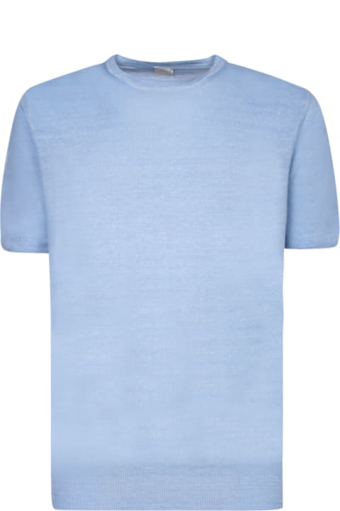 120% Lino Topwear for Men 120% Lino Blue Linen T-shirt