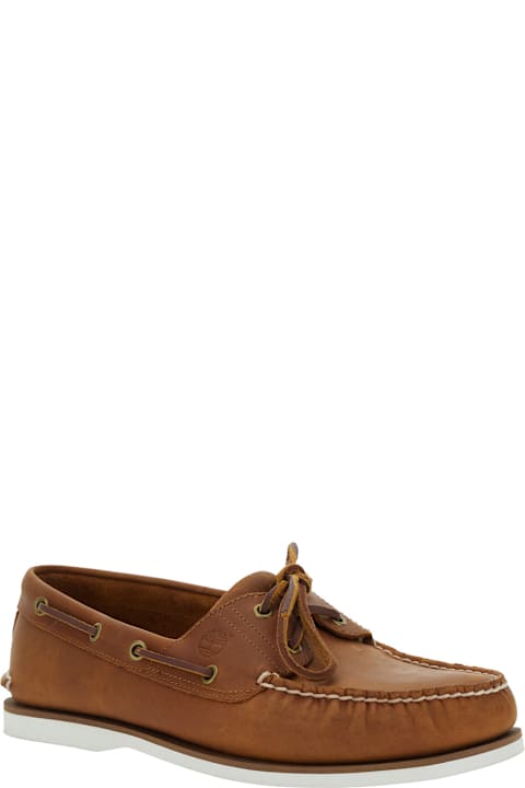 Timberland Loafers & Boat Shoes for Women Timberland Brown Loafers With Bow Detail On The Front And Embossed Logo On The Side In Leather Man