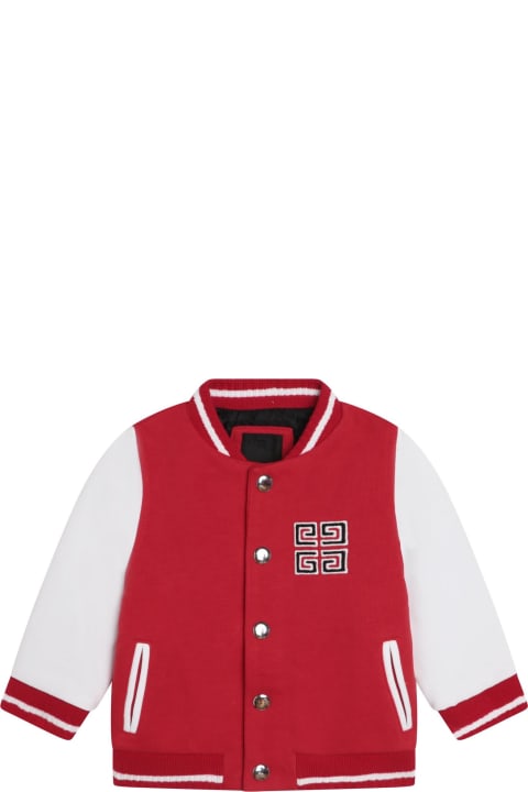 Red Bomber Jacket With Logo