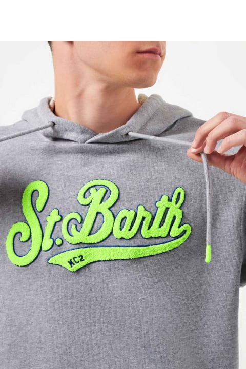 Homeware MC2 Saint Barth Man Cotton Hooded Grey Sweatshirt