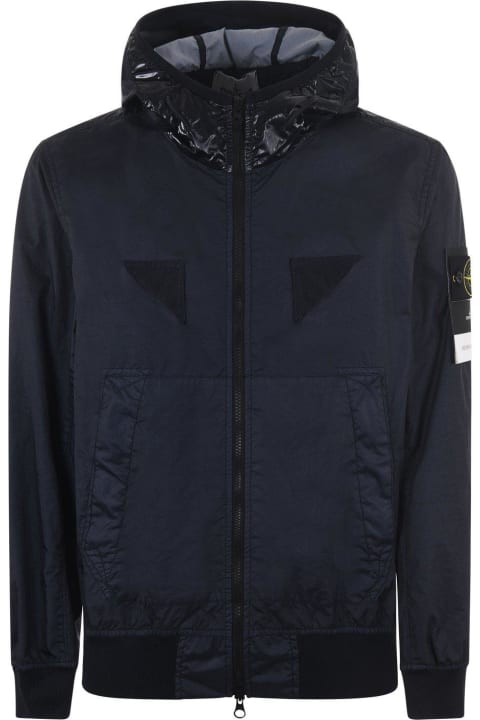 Stone Island Clothing for Men Stone Island Compass-patch Zipped Hooded Jacket