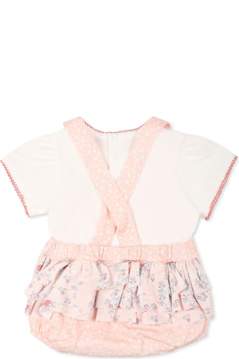 Kenzo Kids for Baby Girls Kenzo Kids Pink Romper For Baby Girl With Logo