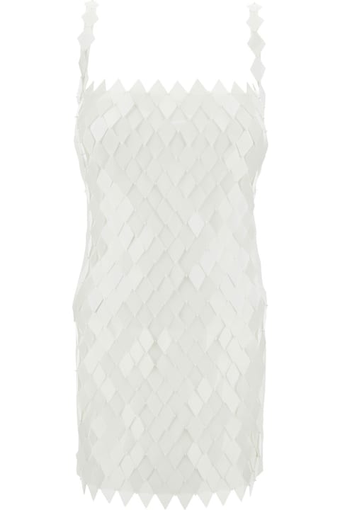 Clothing Sale for Women The Attico 'rue' Mini Milk White Dress With Rhombus Sequins In Rayon Woman