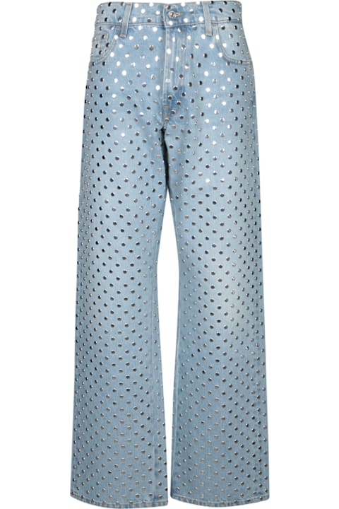 7 For All Mankind Clothing for Women 7 For All Mankind Light Blue Studded Jeans
