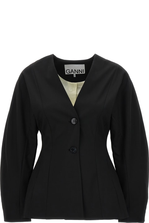 Ganni Coats & Jackets for Women Ganni Single-breasted Blazer