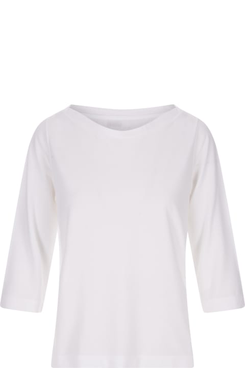 Zanone Sweaters for Women Zanone White Sweater With 3/4 Sleeve