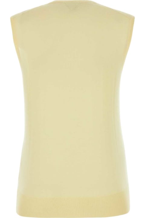 Homeware Bottega Veneta Pastel Yellow Cotton Blend Vest