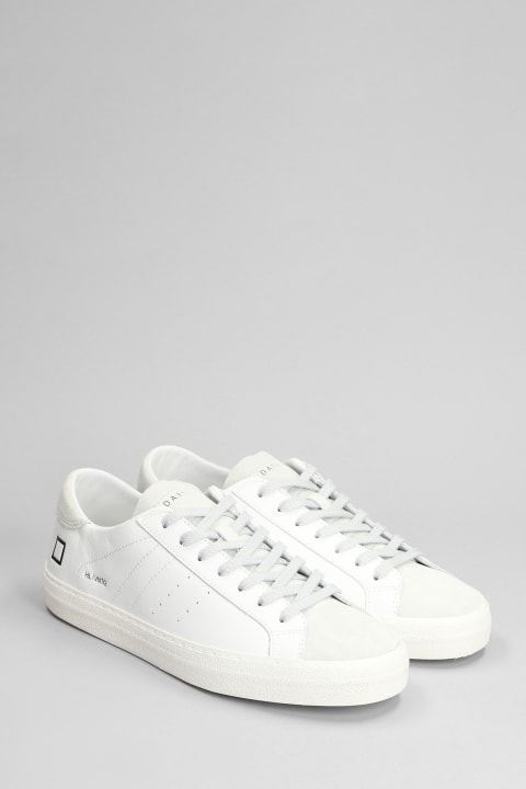 D.A.T.E. Sneakers for Men D.A.T.E. Hill Low Sneakers In White Suede And Leather